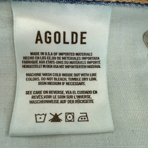 AGOLDE 90’s Mid Rise Button Fly Distressed Jeans, Size 31 - Picture 8 of 14